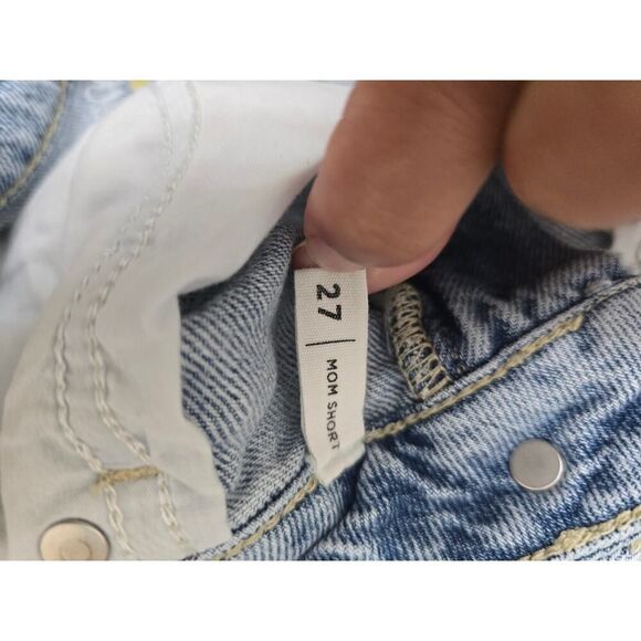 Pacsun Boho Summer Mom Short High Waist Floral Light Wash Denim Spring Size 27 - Picture 4 of 8